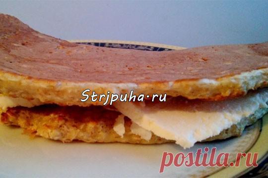 Овсяноблин с адыгейским сыром — Домашняя кулинария