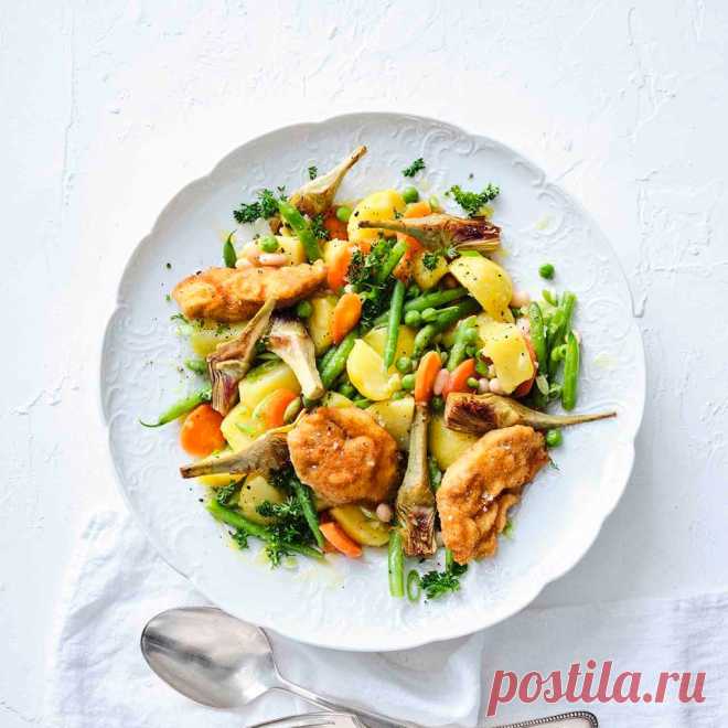 Kartoffel-Artischocken-Salat mit Hühnerbrust Rezept - [ESSEN UND TRINKEN]