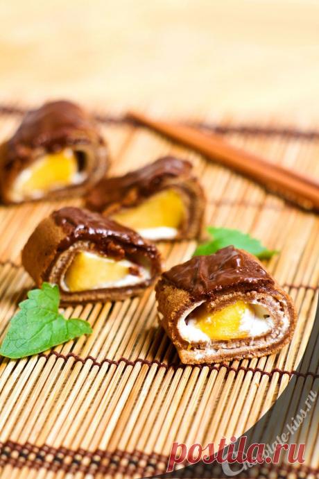 Рецепт сладких блинных роллов