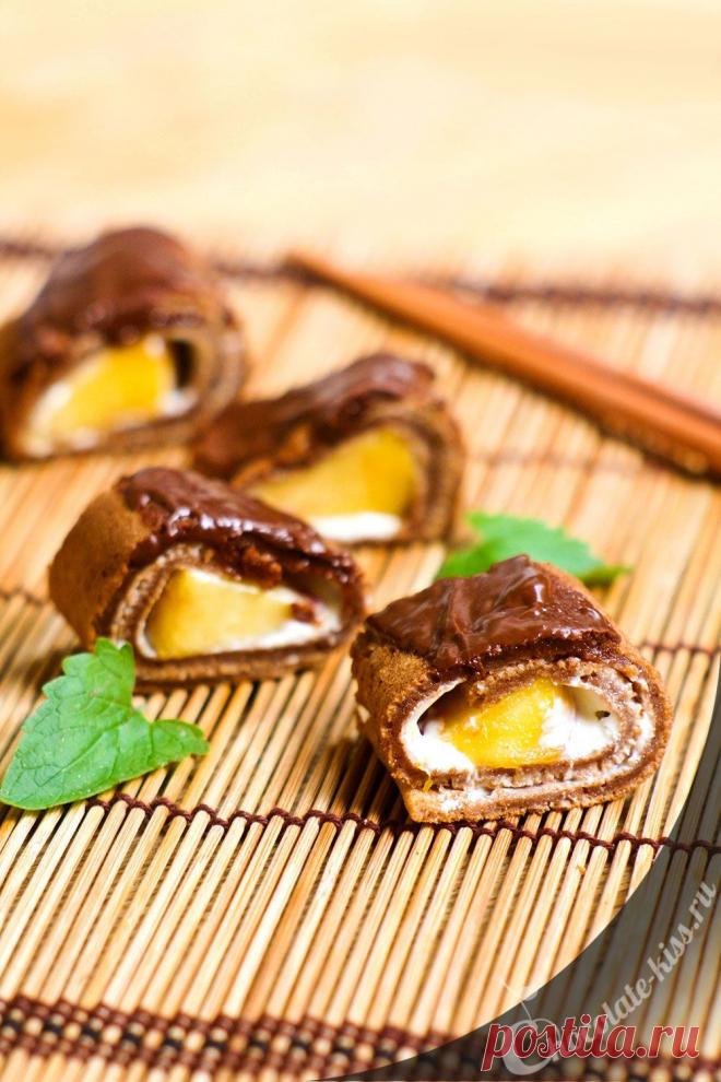 Рецепт сладких блинных роллов