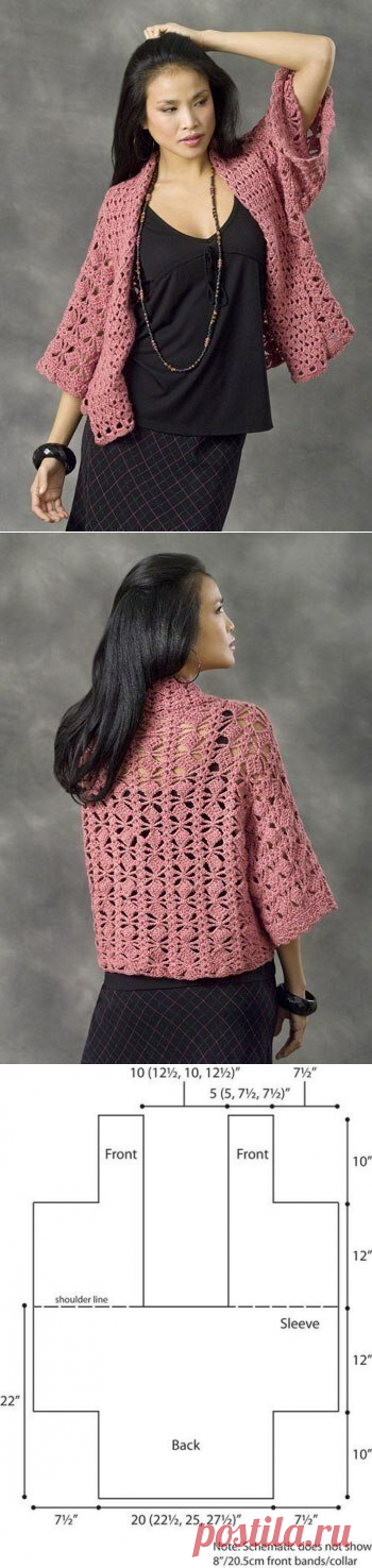 Жакеты крючком (схемы и узоры) | Мари Лу | Яндекс Дзен