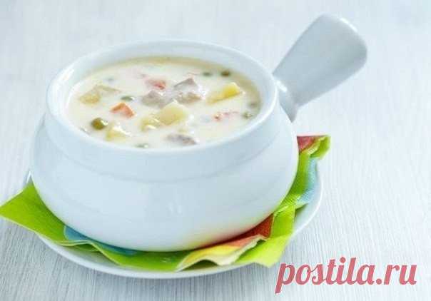 Суп с плавленным сыром и курицей