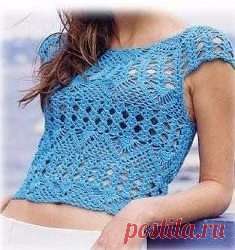 НЕЖНЫЙ ТОПИК КРЮЧКОМ (Вязание крючком)