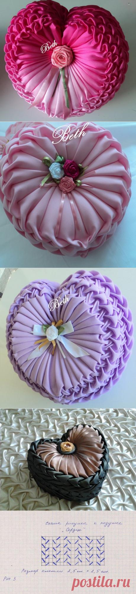 Как сшить подушку-сердце с буфами. Мастер-класс.