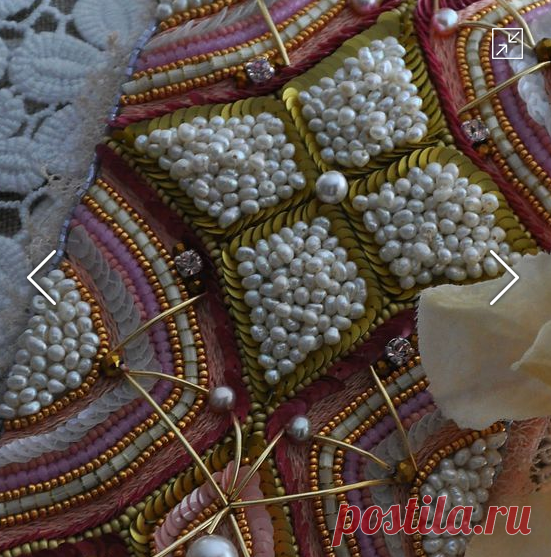 Купить Res. Браслет "Восточная сказка" - розовый, персиково-розовый, жемчужный, золотой, широкий браслет