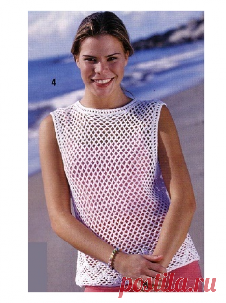 Сетчатый топ с каймой узором "зигзаг". Крючком. / Обсуждение на LiveInternet - Российский Сервис Онлайн-Дневников