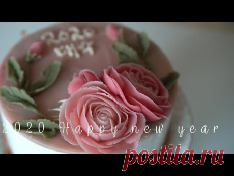 앙금플라워 신년케이크 2020 happy new year flower cake
