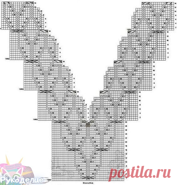 Красивая горловина спицами. Схемы