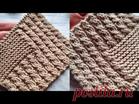 Оформляем край изделия на спицах❄️❤️🧶 Манжета + планка 🌲knitting pattern.