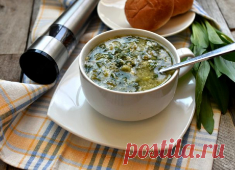 Суп с черемшой  и зеленым горошком. - пошаговый рецепт с фото на Повар.ру