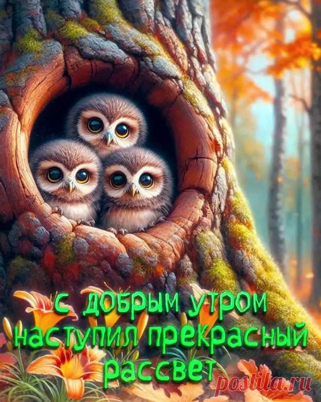 Открытка осенняя доброе утро с пожеланием