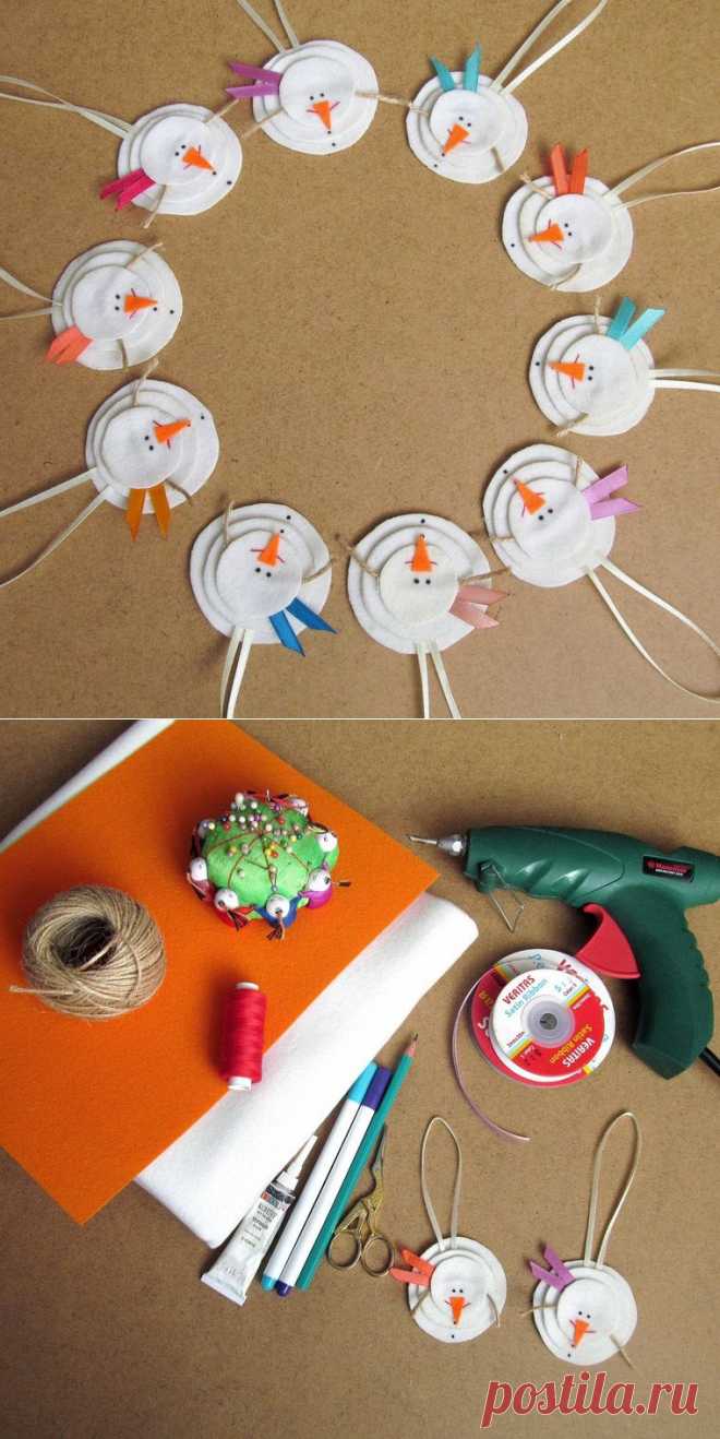 мастерим подвеску снеговик | Самоделкино