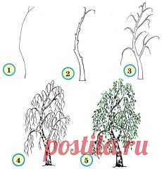 🌴Как рисовать деревья. Простые схемы для малышей и их родителей. Сохраните подборку в своей ленте, чтобы не потерять. Для этого нажмите 