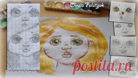 Как Olesia Falatyuk рисует лица своим куклам. Дети.
