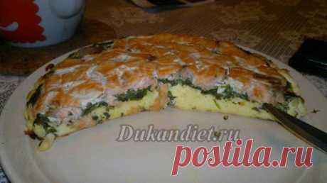 Пирог с сёмгой и шпинатом | Диета Дюкана