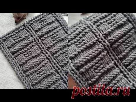 Секционный, геометрический узор спицами🧶❤️knitting pattern.