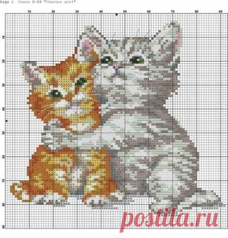 Детская вышивка котиков