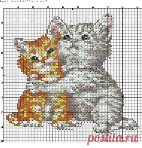Детская вышивка котиков