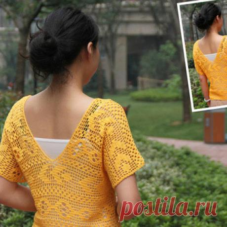 Филейная кофточка к лету.