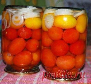 Помидоры с луком и лимонной кислотой. Новый, необычный рецепт. Легко и быстро готовить! Очень вкусно! Рецепт под фото. Ставьте 