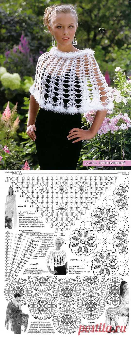 Оригинальная ажурная пелерина (крючок).