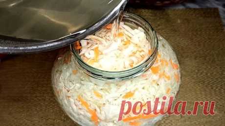 Самая вкусная ХРУСТЯЩАЯ МАРИНОВАННАЯ КАПУСТА! Попробуйте! МАМИН РЕЦЕПТ КАПУСТЫ