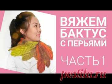 МК: Вяжем бактус с перьями/Pinchashawl/ЧАСТЬ 1