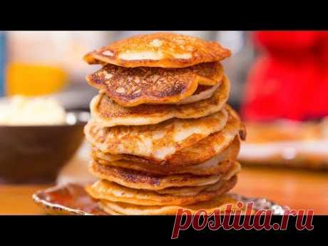 Нежные оладьи с яблоками и медовым маслом. Готовим на ряженке. Вкусный завтрак.