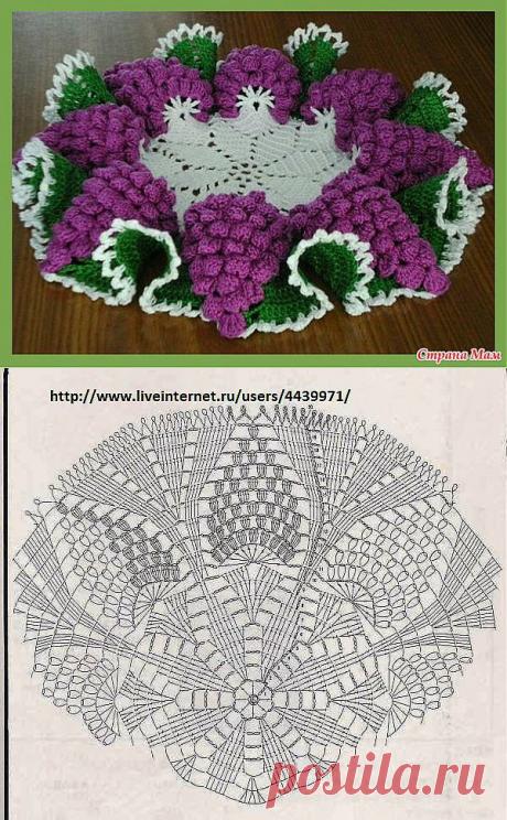 Салфетка &quot;Виноградная&quot;, выполненная крючком: Дневник группы &quot;Вязание&quot; - Страна Мам