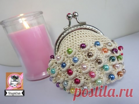 Monedero de perlas a crochet