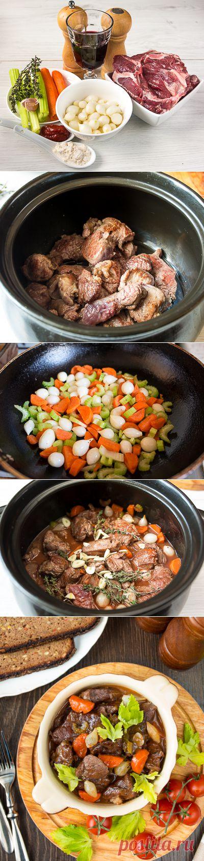 Говяжья голяшка, тушенная в вине - Пошаговый рецепт с фото | Вторые блюда | Вкусный блог - рецепты под настроение