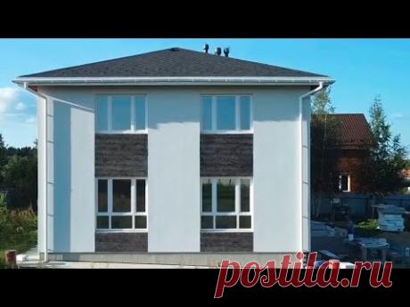 НАРУЖНАЯ ОТДЕЛКА ГАЗОБЕТОНА. НАНОСИМ ДЕКОРАТИВНУЮ ШТУКАТУРКУ С ВЕРТИКАЛЬНЫМИ ВСТАВКАМИ МЕЖДУ ОКОН