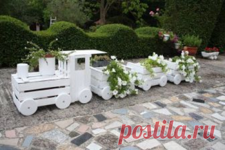 Паровозик из старых ящиков — Сделай сам, идеи для творчества - DIY Ideas