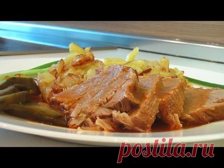 Говядина тушеная, с жареным картофелем видео рецепт. Книга о вкусной и здоровой пище