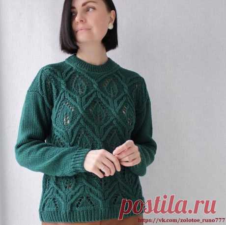 Красивый узор спицами.
#спицы #вязаный_узор #узор_спицами