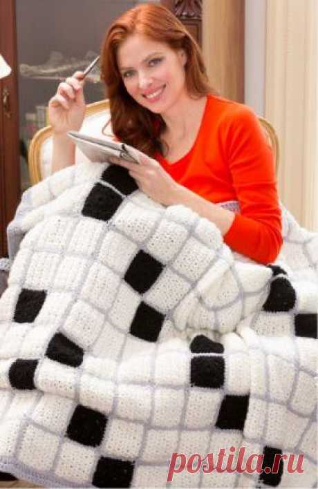 Шахматное одеяло Crossword Lovers Throw крючком