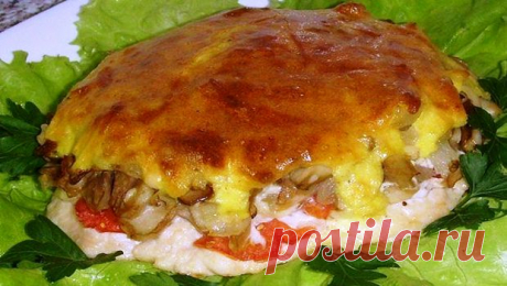 Просто потрясающе вкусное сочетание мяса и грибов! Поистине царское угощение! &quot;Мясо с грибами в духовке&quot; Рецепт здесь...