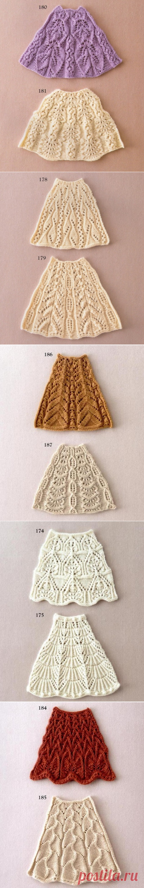 УЗОРЫ С РАСШИРЕНИЕМ ВЯЗАНЫЕ ПО КРУГУ спицами.