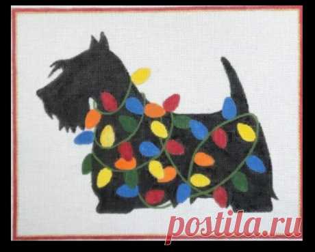 HO2255 Scottie navideño – Punto de aguja BeStitched
