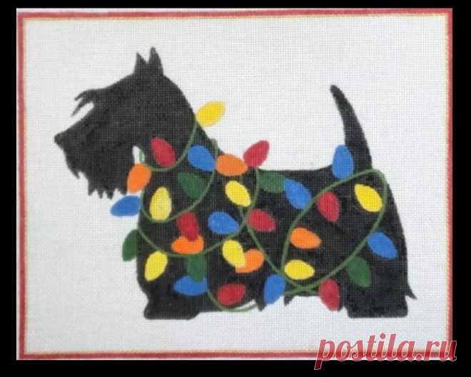 HO2255 Scottie navideño – Punto de aguja BeStitched