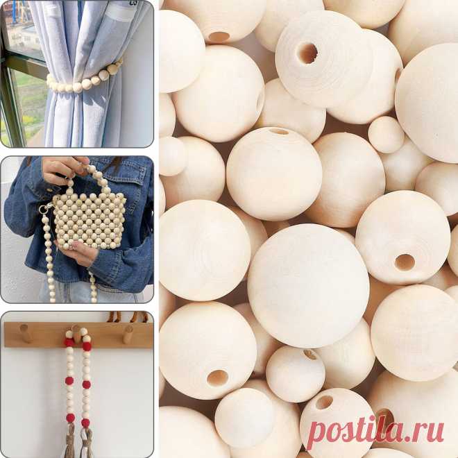 4-50 мм бусины из натурального дерева бессвинцовые деревянные круглые шарики для самостоятельного изготовления ювелирных изделий Детские Прорезыватели для прорезывания зубов деревянные поделки | Дом и сад | АлиЭкспресс