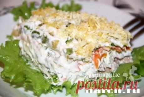 Слоеный салат с печенью трески и авокадо &amp;#171;Снежный&amp;#187; | Фоторецепт с подробным описанием от Харч.ру