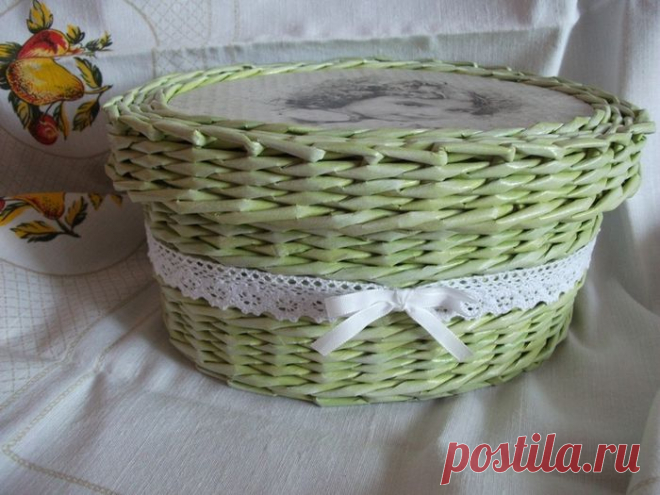 Круглая корзинка из газет. Мастер-класс | Своими руками