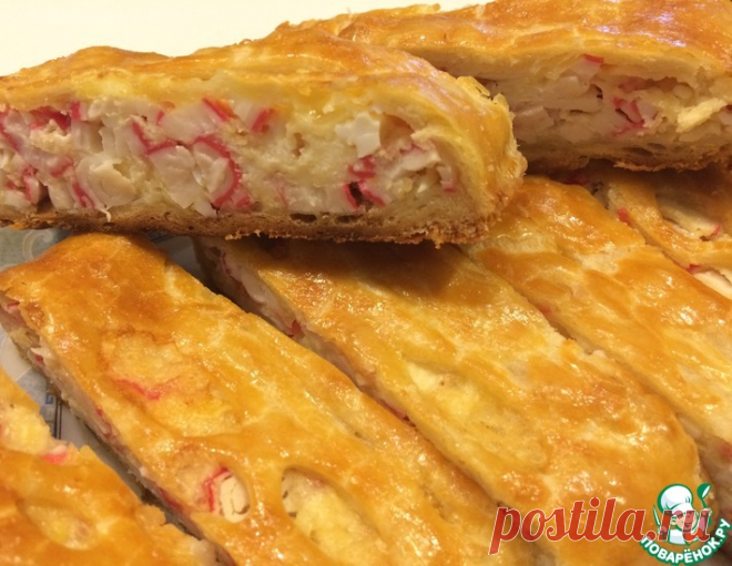 Пирог с крабовыми палочками и сыром – кулинарный рецепт