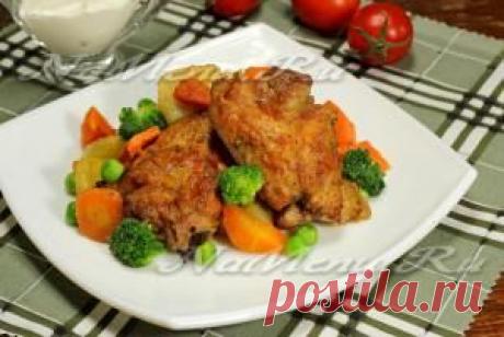 Ребрышки, запеченные с овощами