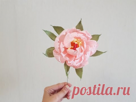 Букет из конфет. Пион из гофрированной бумаги. (DIY)How to make a Crepe paper Peony.