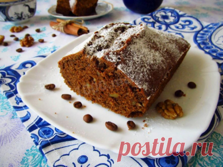 Кофейный кекс с корицей и орехами - рецепт