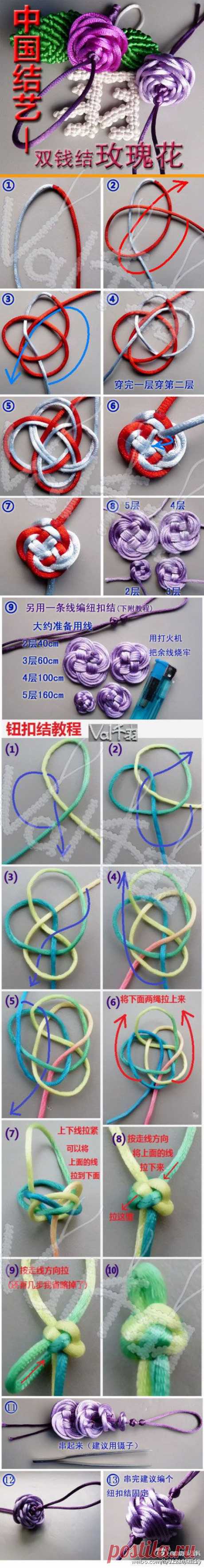 双钱结玫瑰花教程@dustwinds采集到创意(6图)_花瓣
