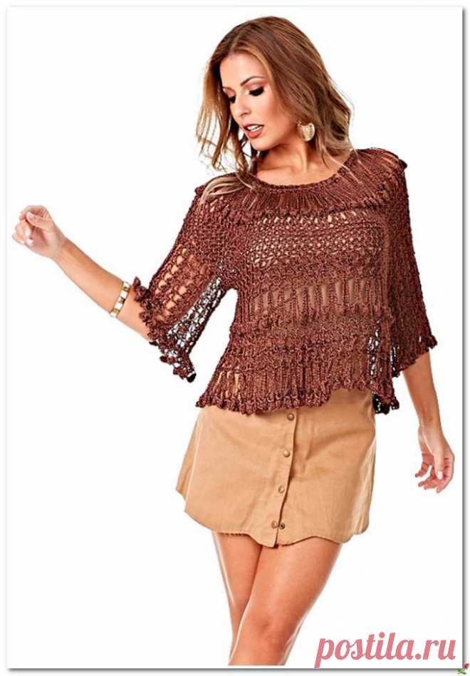 Схемы коричневой блузы.