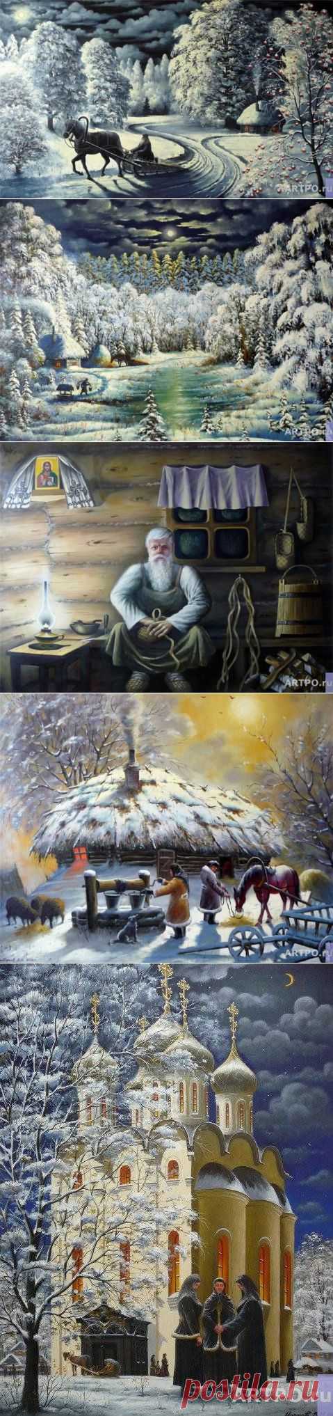 Сказочное и исконно русское. Веет теплом, домом, спокойствием. Живопись Маркова Владимира.